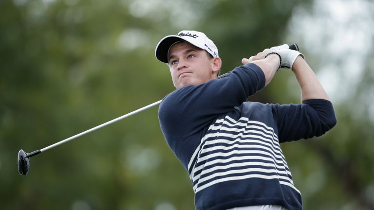 LA QUINTA, CA - JANUARY 22: Bud Cauley plays his shot from the sixth tee during the final round of the CareerBuilder Challenge in partnership with The Clin