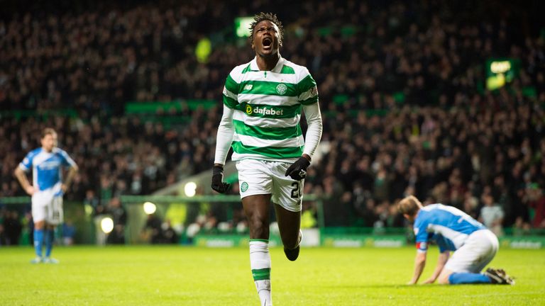 Celtic's Dedryck Boyata celebrates his goal