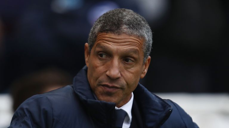 BRIGHTON, ENGLAND - NOVEMBER 26:  Brighton & Hove Albion Manager Chris Hughton looks on prior to the Sky Bet Championship match between Brighton & Hove Alb