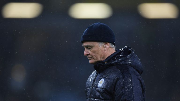 Claudio Ranieri cuts a dejected figure as Leicester remain without a league win away from home