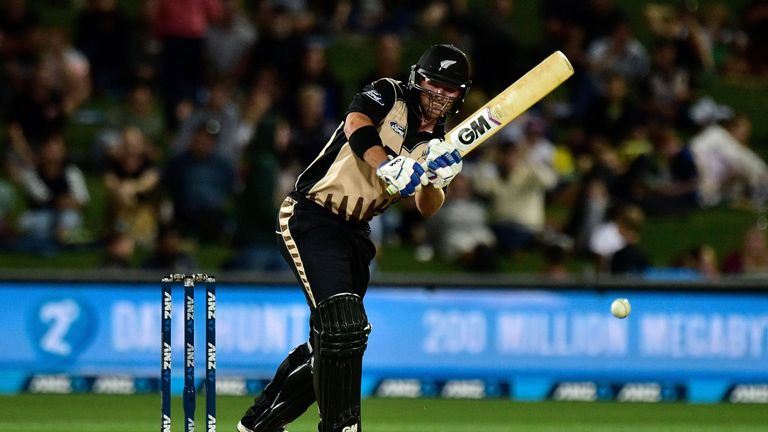 New Zealand's Corey Anderson bats during the first Twenty20 international cricket match between New Zealand and Bangladesh at McLean Park in Napier on Janu