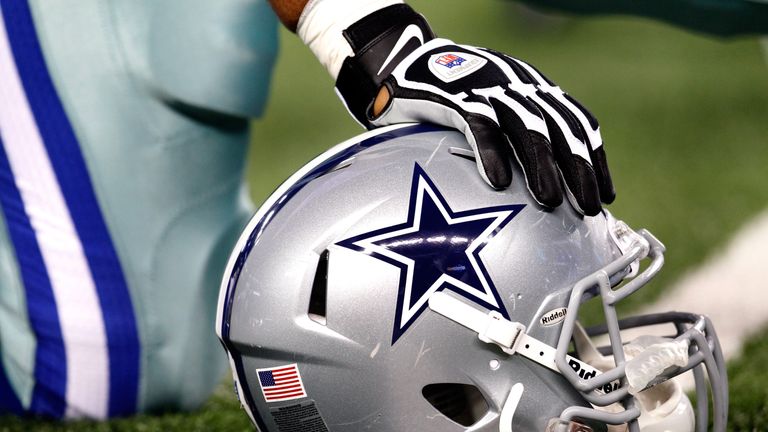 ARLINGTON, TX - DECEMBER 02:  A detail photo of a Dallas Cowboys helmet before a game against the Philadelphia Eagles at Cowboys Stadium on December 2, 201