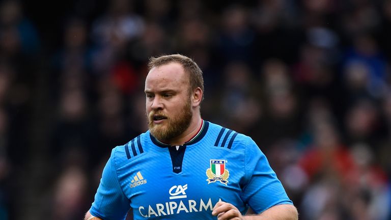 EDINBURGH, SCOTLAND - FEBRUARY 28:  Italy player Dario Chistolini in action during the RBS Six Nations match between Scotland and Italy at Murrayfield Stad