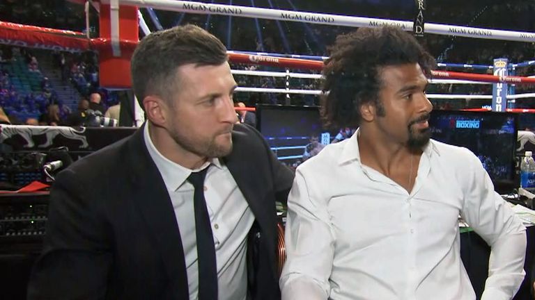 David Haye joined Carl Froch ringside in Las Vegas