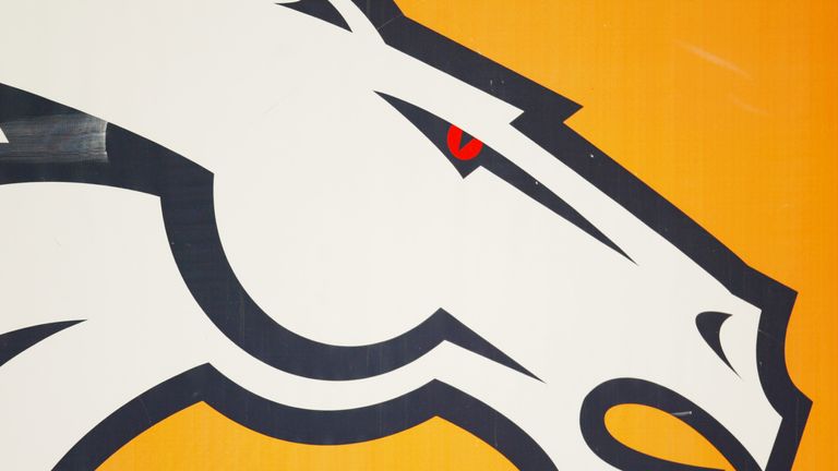 DENVER - DECEMBER 15:  A close-up of the Broncos logo during the NFL game between the Denver Broncos and the Kansas City Chiefs during the NFL game at Inve