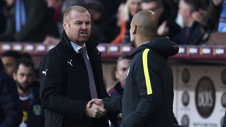 Sean Dyche first took on Pep Guardiola's Manchester City in November