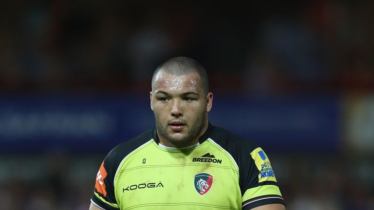 Ellis Genge of Leicester looks on during the Aviva Premiership match between Gloucester and Leicester Tigers at Kingsholm - September 2, 2016