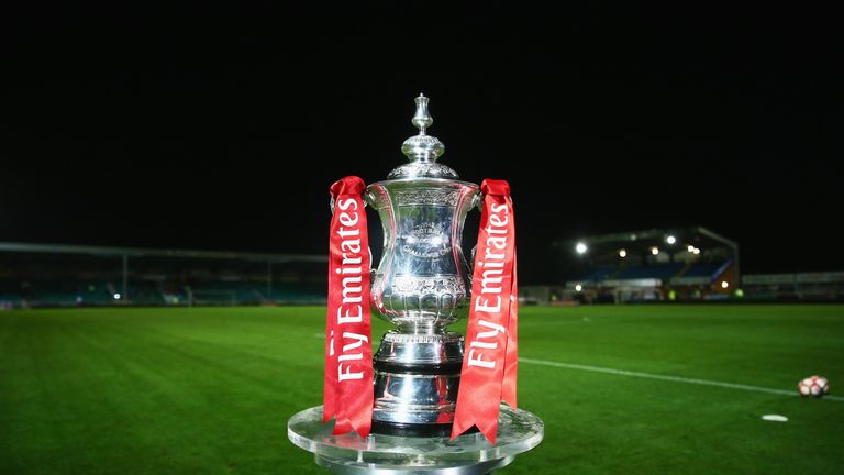 EASTLEIGH, UNITED KINGDOM - NOVEMBER 04:  The FA Cup trophy on display prior to The Emirates FA Cup first round match between Eastleigh FC and Swindon Town