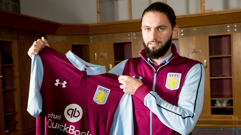 Aston  Villa's new signing Henri Lansbury poses for a picture at the club's training ground on January 19 (Neville Williams/Aston Villa FC)