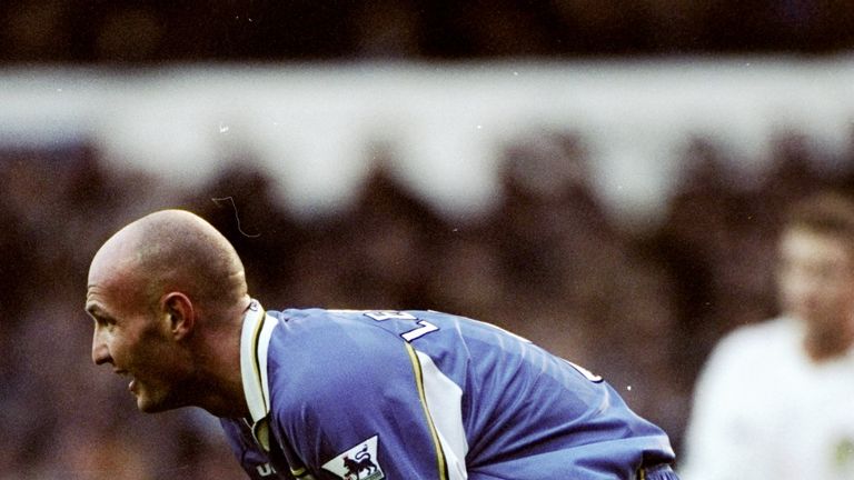 25 Oct 1998:  Frank Leboeuf of Chelsea in action during the FA Carling Premiership match against Leeds played at Elland Road in Leeds, England.  The match 