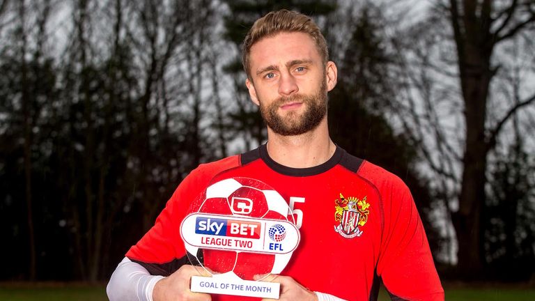 Fraser Franks of Stevenage receives the Sky Bet League Two Goal of the Month award for December- Mandatory by-line: Robbie Stephenson/JMP 