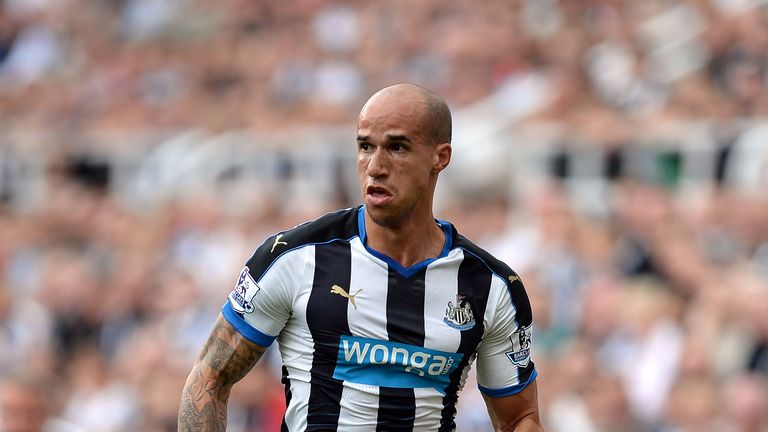 Gabriel Obertan in action for Newcastle United during the Barclays Premier League match between Newcastle United and Southampton