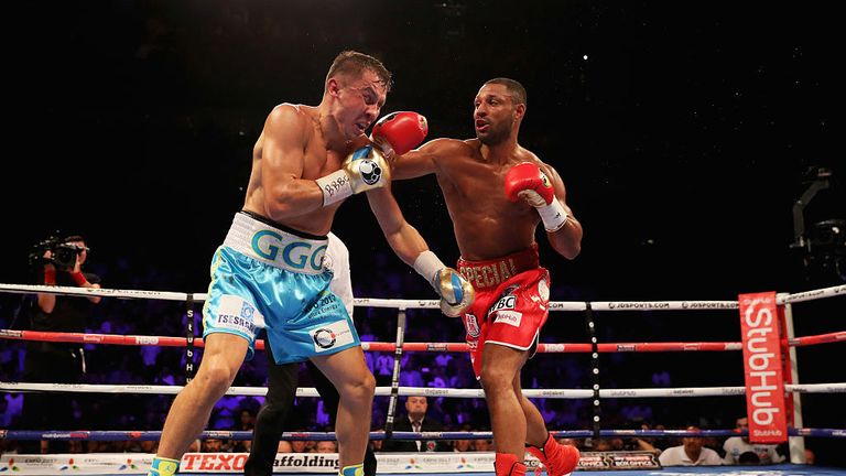 Gennady Golovkin and Kell Brook in action