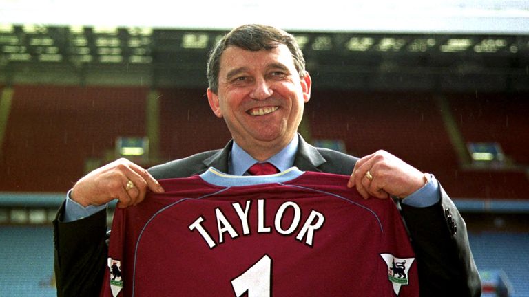 Graham Taylor shows his true colours at a press conference to announce that Taylor has been appointed as the new manager of Aston Villa