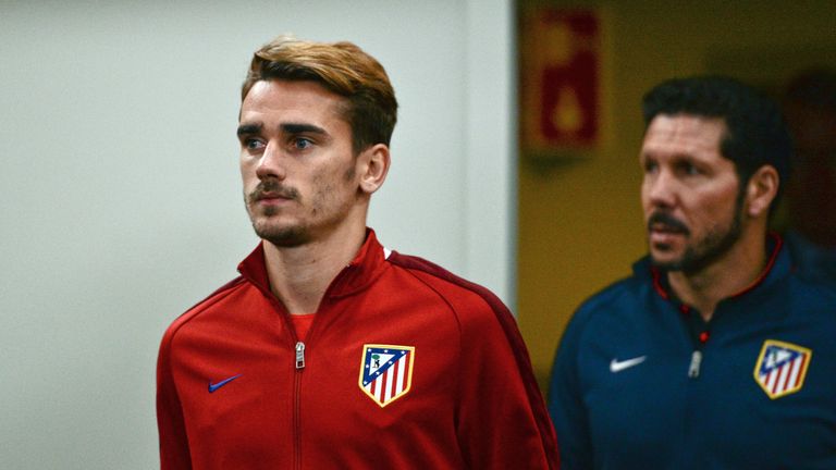 Diego Simeone (right) says Antoine Griezmann is attracting interest from 'the ones who can afford him'