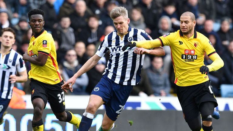 Adlene Guedioura (R) is heading for the Vicarage Road exit