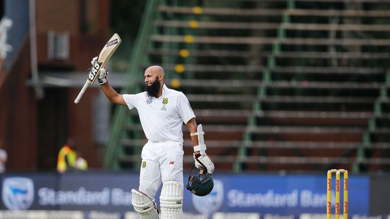 Hashim Amla hit his 26th Test century in his 100th Test for South Africa
