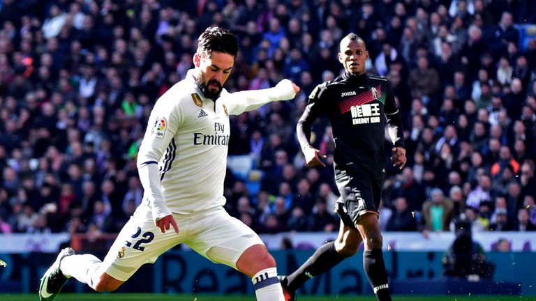 Real Madrid's Isco opens the scoring against Granada