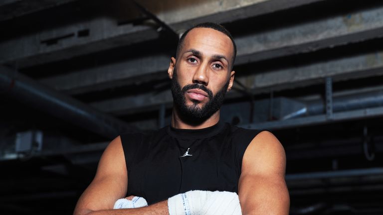 James DeGale poses for a picture after the work out at Stonebridge ABC, London.