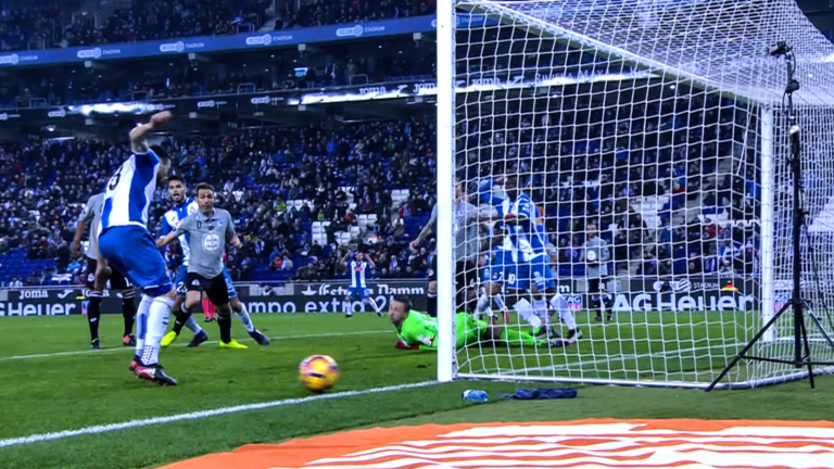Espanyol's Javi Fuego missed from two yards out in the 91st minute during the draw with Deportivo on Friday.