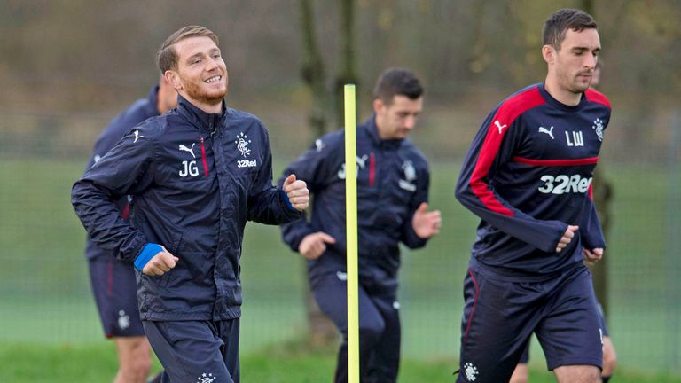 Rangers' Joe Garner (left) and Lee Wallace