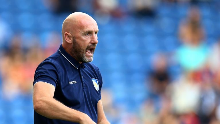 Colchester United manager John McGreal during the pre-season friendly match at the Colchester Community Stadium.