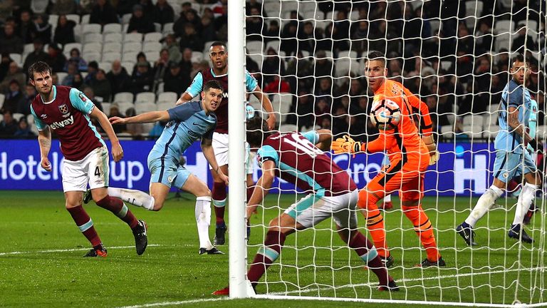 John Stones scores against West Ham