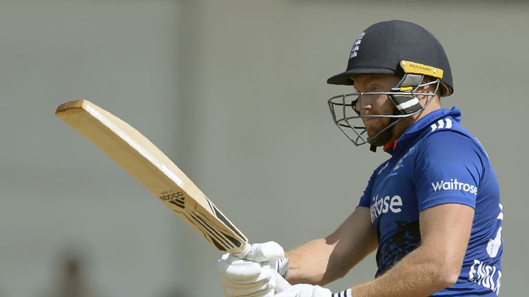 England XI batsman Jonny Bairstow plays a shot during the second warm-up one day cricket match between India A and England XI