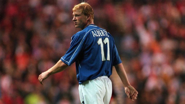 Rangers player Paul Gascoigne in action during a Scottish Premier News  Photo - Getty Images