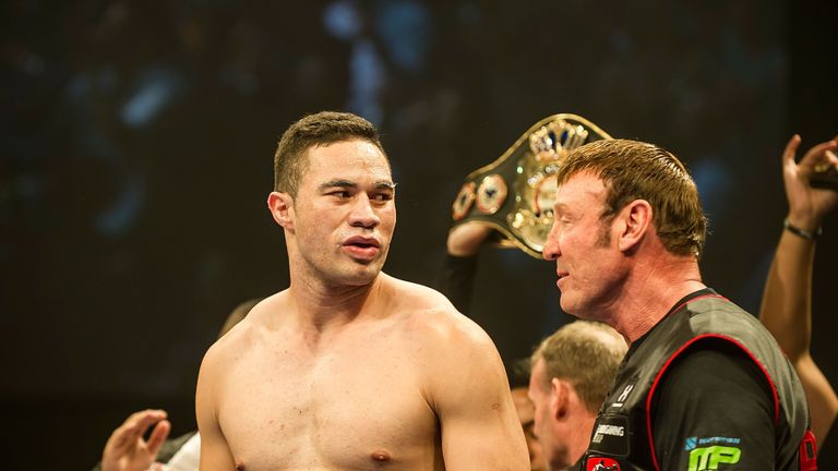 Joseph Parker with trainer Kevin Barr