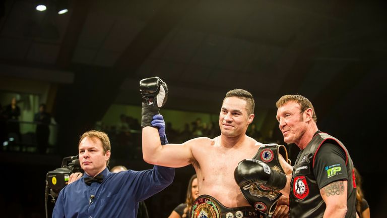 Joseph Parker with his trainer Kevin Barry