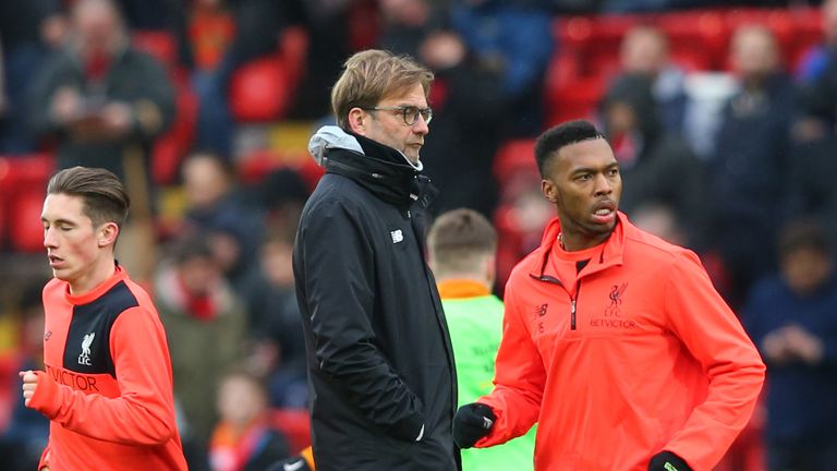 Jurgen Klopp watches on as Liverpool warm up for their FA Cup fourth-round tie against Wolves