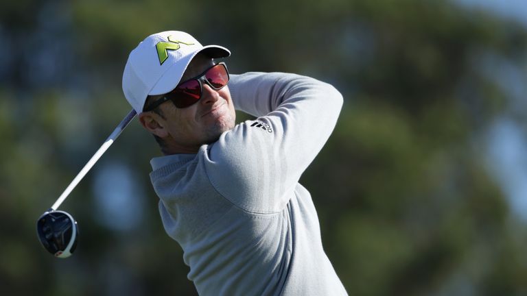 Justin Rose during the first round of the Farmers Insurance Open at Torrey Pines