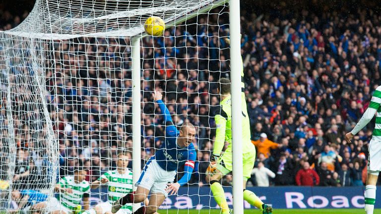 Kenny Miller gives Rangers the lead in the 2-1 defeat to Celtic at Ibrox