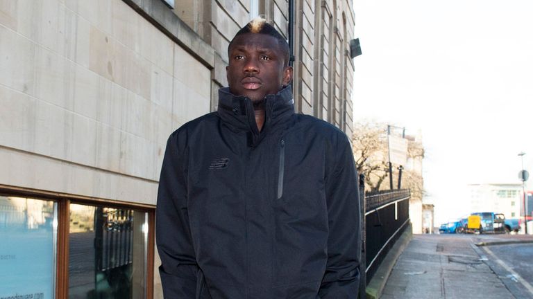 Kouassi Eboue pictured in Glasgow ahead of talks at Parkhead