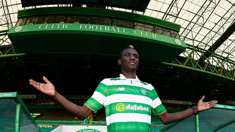Celtic's most recent signing Kouassi Eboue gets used to his new home