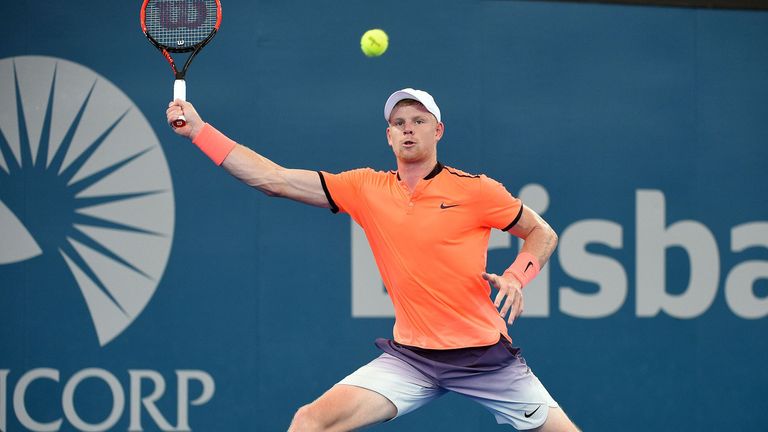 Kyle Edmund en route to defeat against Stan Wawrinka in the Brisbane International quarter-finals