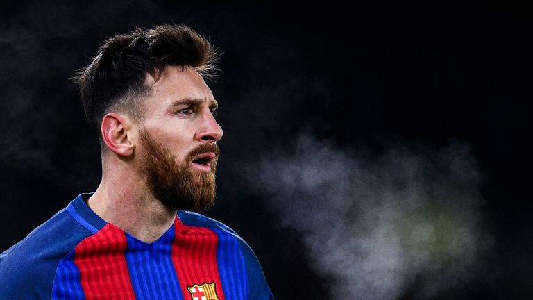 Lionel Messi during the Copa del Rey quarter-final first leg match against Real Sociedad