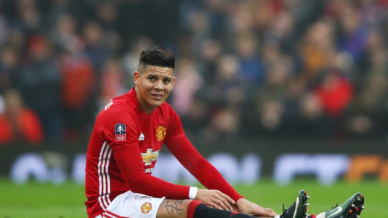 Marcos Rojo only lasted 19 minutes at Old Trafford on Saturday