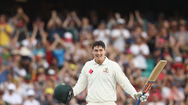SYDNEY, AUSTRALIA - JANUARY 03:  Matt Renshaw of Australia celebrates his century during day one of the Third Test match between Australia and Pakistan at 