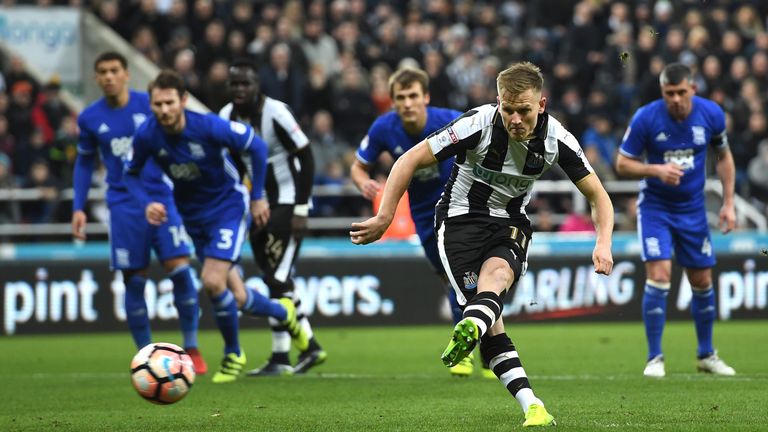 Matt Ritchie scores from the penalty spot