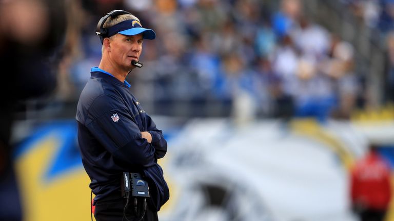 SAN DIEGO, CA - JANUARY 01:  Head coach Mike McCoy looks on during the second half of a game against the Kansas City Chiefs at Qualcomm Stadium on January 