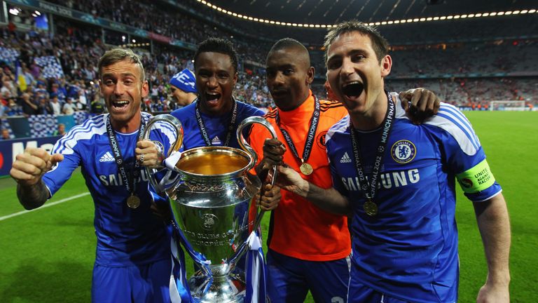 Mikel (second left) was part of Chelsea's Champions League winning side in 2012