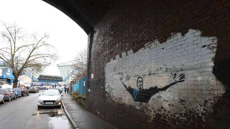 LONDON, ENGLAND - JANUARY 07:  Street art is seen surrounding the stadium prior to the Emirates FA Cup third round match between Millwall and AFC Bournemou