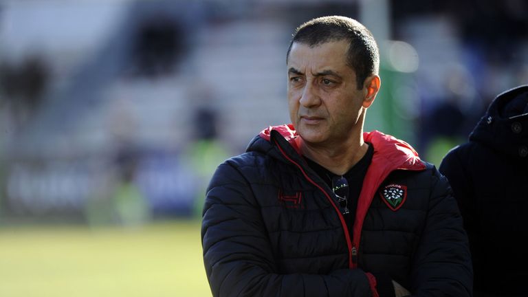 RC Toulon's president Mourad Boudjellal looks on during the European Rugby Champions Cup match between RC Toulon and Sale Sharks on January 15, 2017