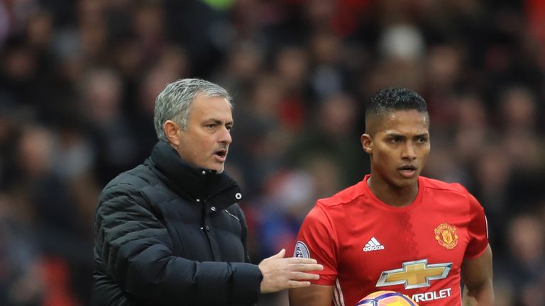 Jose Mourinho (left) believes there is no better right-back in football than Antonio Valencia