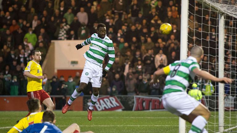 Celtic's Moussa Dembele scores his side's second goal of the game