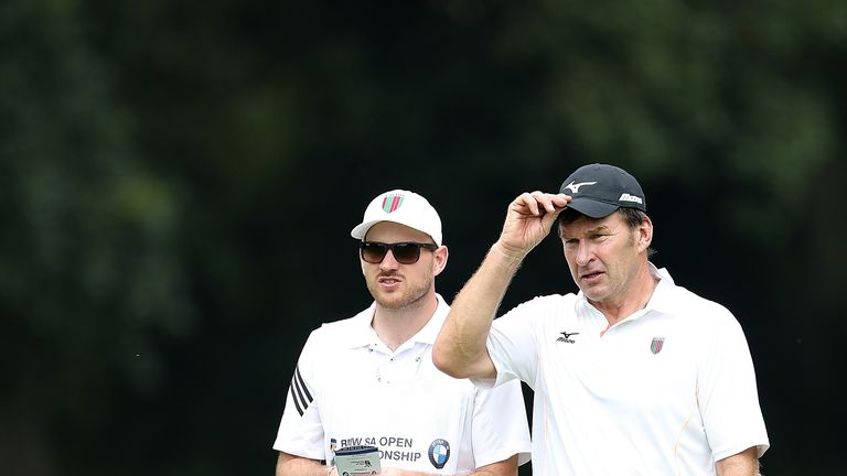 Sir Nick Faldo had his son Matthew on his bag for his first European Tour event since 2014