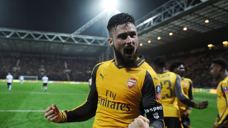 Olivier Giroud was named captain for the game by manager Arsene Wenger