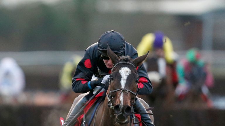 Derek Fox and One For Arthur clear the last to win The Betfred Classic Chase at Warwick.
